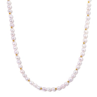 White Freshwater Pearl Necklace (20 Inches) in 14K YG Over Sterling Silver