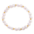 White Freshwater Pearl Stretch Bracelet in 14K YG Over Sterling Silver - Sticky add to cart bar