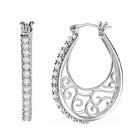 J Francis Embellished with Crystal by Swarovski Earrings in Platinum Bond