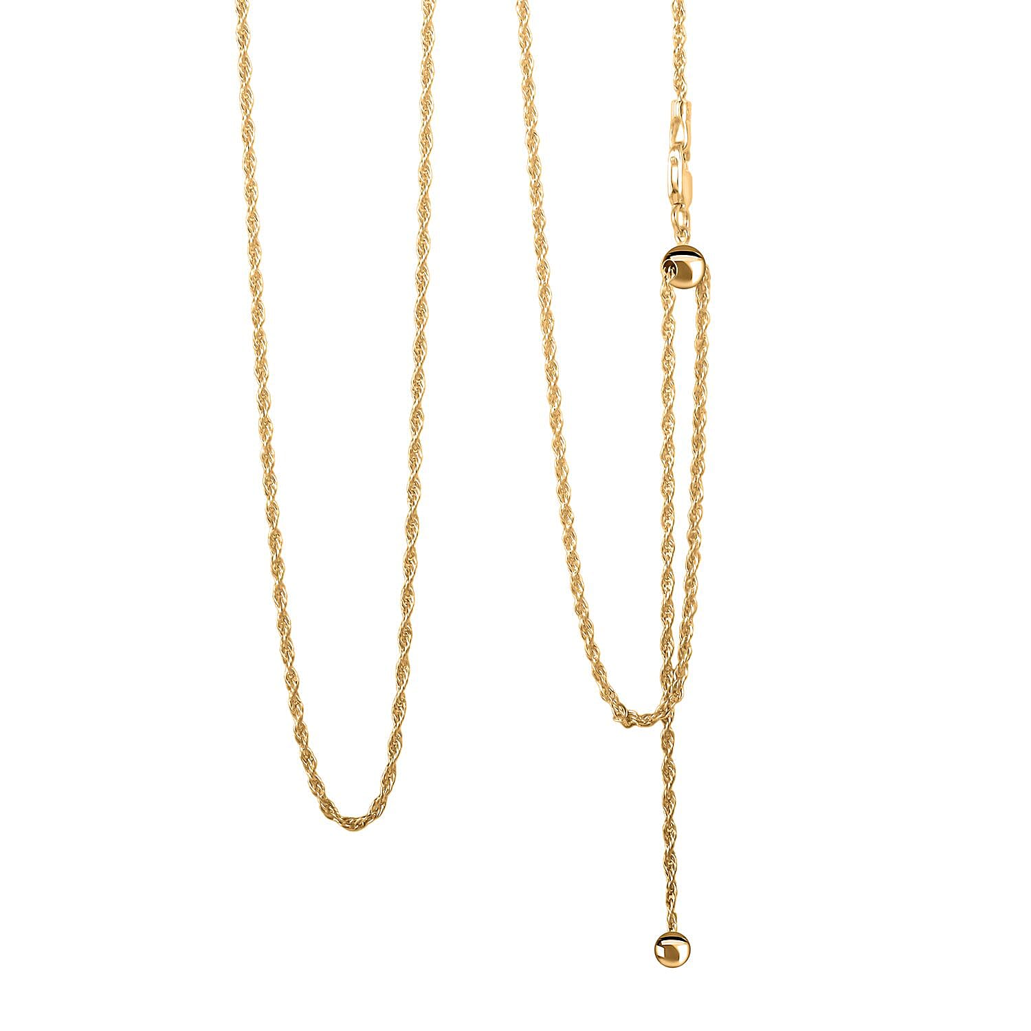 Rope Chain Necklace in 14K Yellow Gold Over Sterling Silver 4.4 Grams 24 Inches