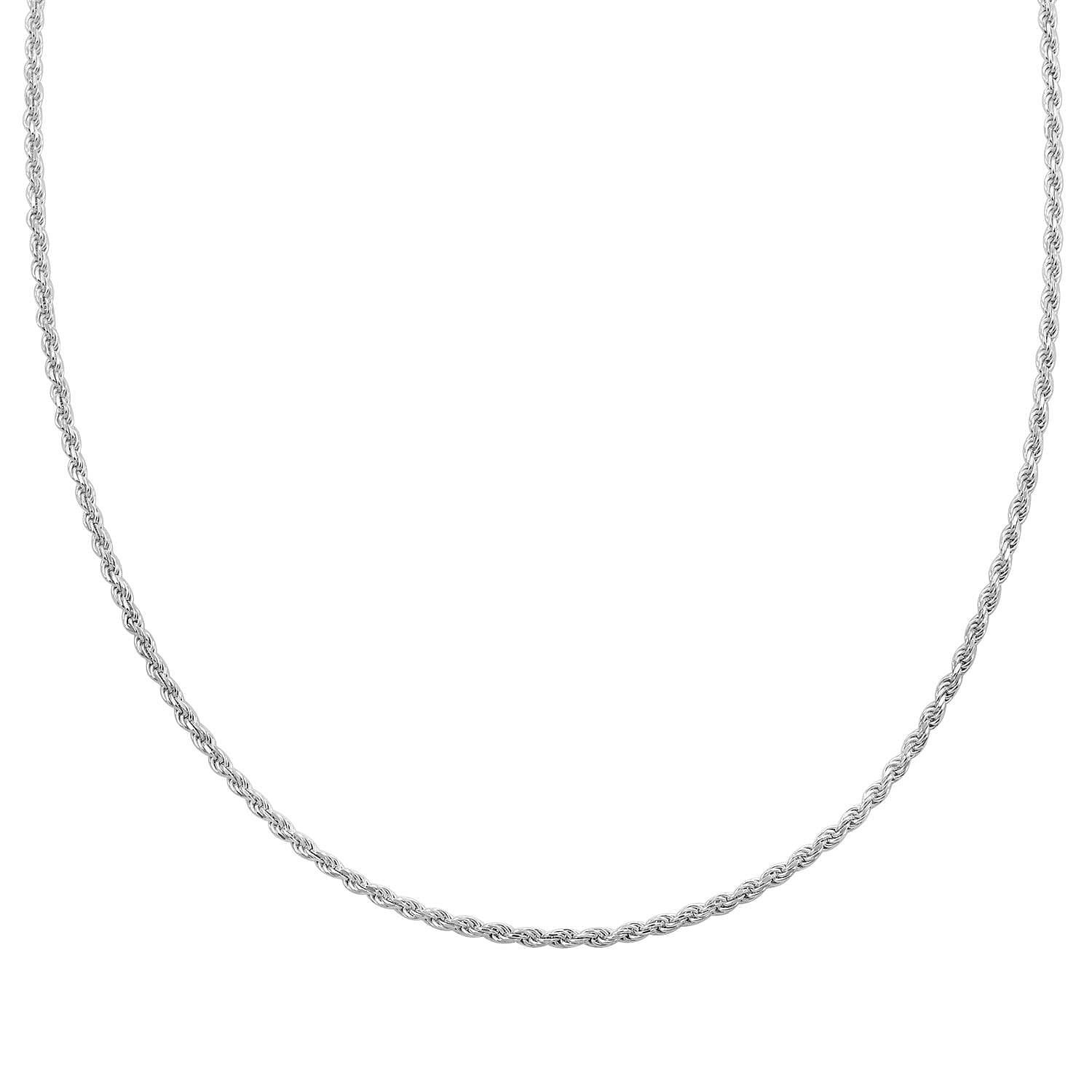 Sterling Silver Rope Chain Necklace 24 Inches 29.5 Grams