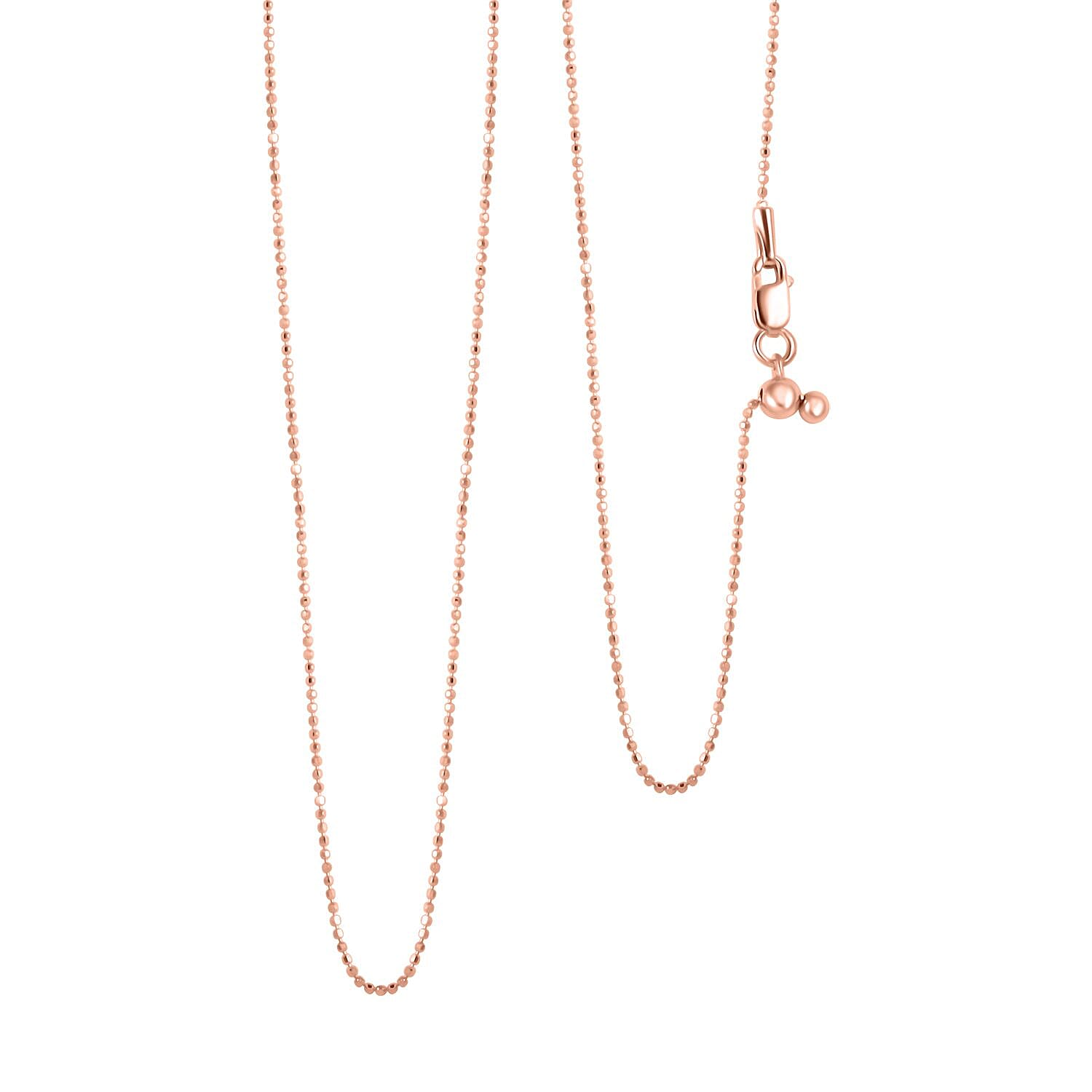 14K Rose Gold Over Sterling Silver Necklace 24 Inches 2.60 Grams