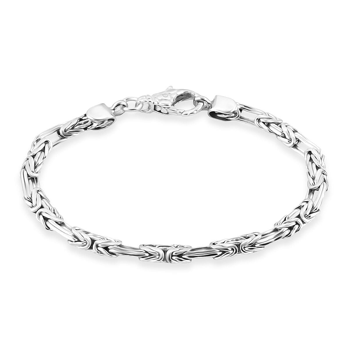 D'Joy Bali Legacy Byzantine Chain Bracelet in Sterling Silver (6.50 In) 10.75 Grams