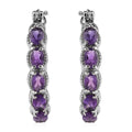 African Amethyst 3.40 ctw Hoop Earrings in Stainless Steel - Sticky add to cart bar