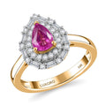 Certified & Appraised Luxoro 14K Yellow Gold AAA Padparadscha Sapphire, Diamond (G-H, I2) (0.35 cts) Ring (Size 7.0) 1.14 ctw - Sticky add to cart bar