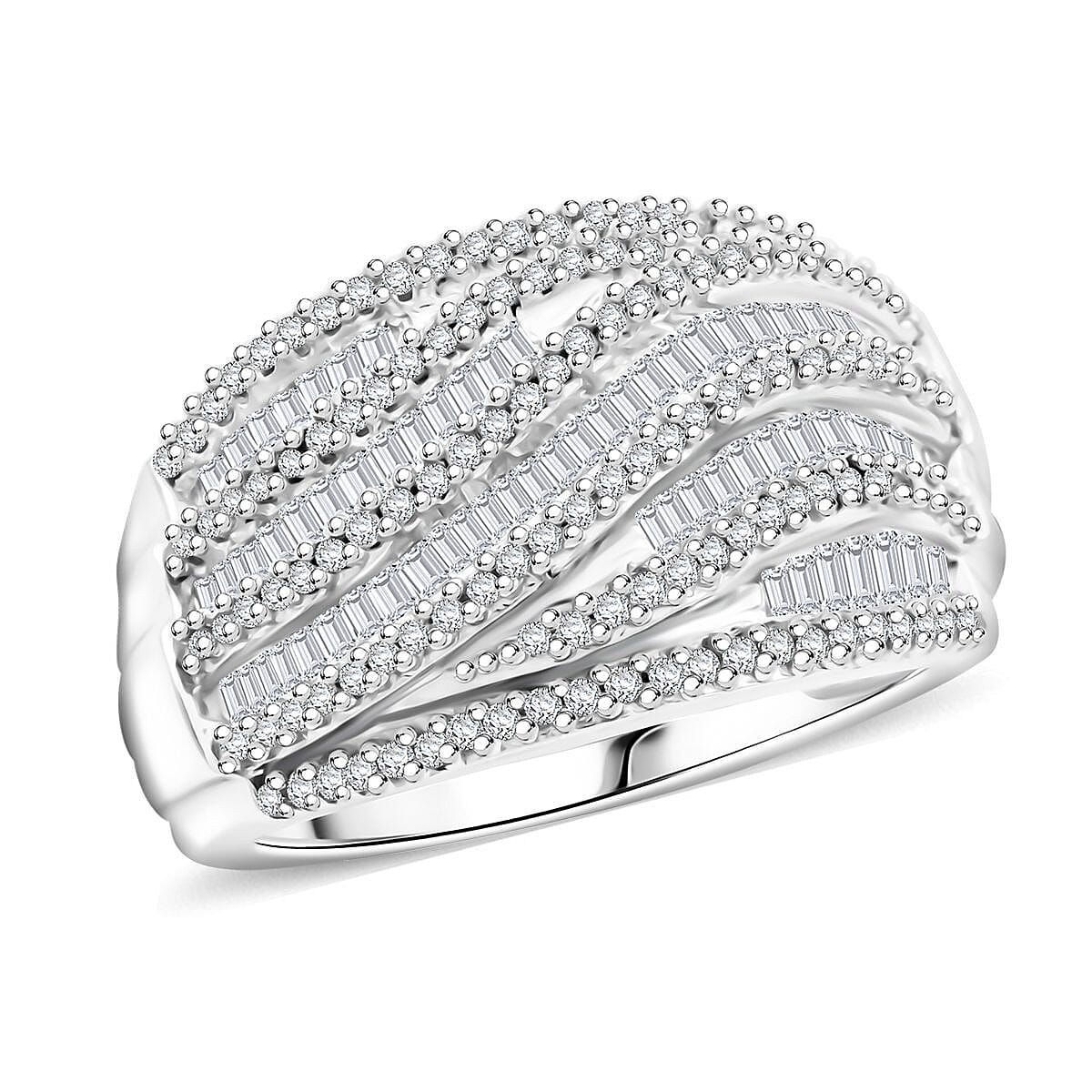 NY CLoseout White Diamond Ring in Sterling Silver (Size 8.0) 1.00 ctw