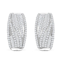 White Diamond 1.00 ctw Hoop Earrings in Sterling Silver