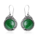 Bali Legacy Green Jade (D) 24.10 ctw Dragon Earrings in Sterling Silver - Sticky add to cart bar