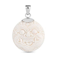 Carved Bone Pendant in Sterling Silver