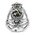 Artisan Crafted Blue Horizon Turquoise Ring in Black Oxidized Sterling Silver (Size 10.0) 4.60 ctw - Sticky add to cart bar
