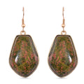 Unakite 50.00 ctw Earrings in ION Plated YG Stainless Steel - Sticky add to cart bar