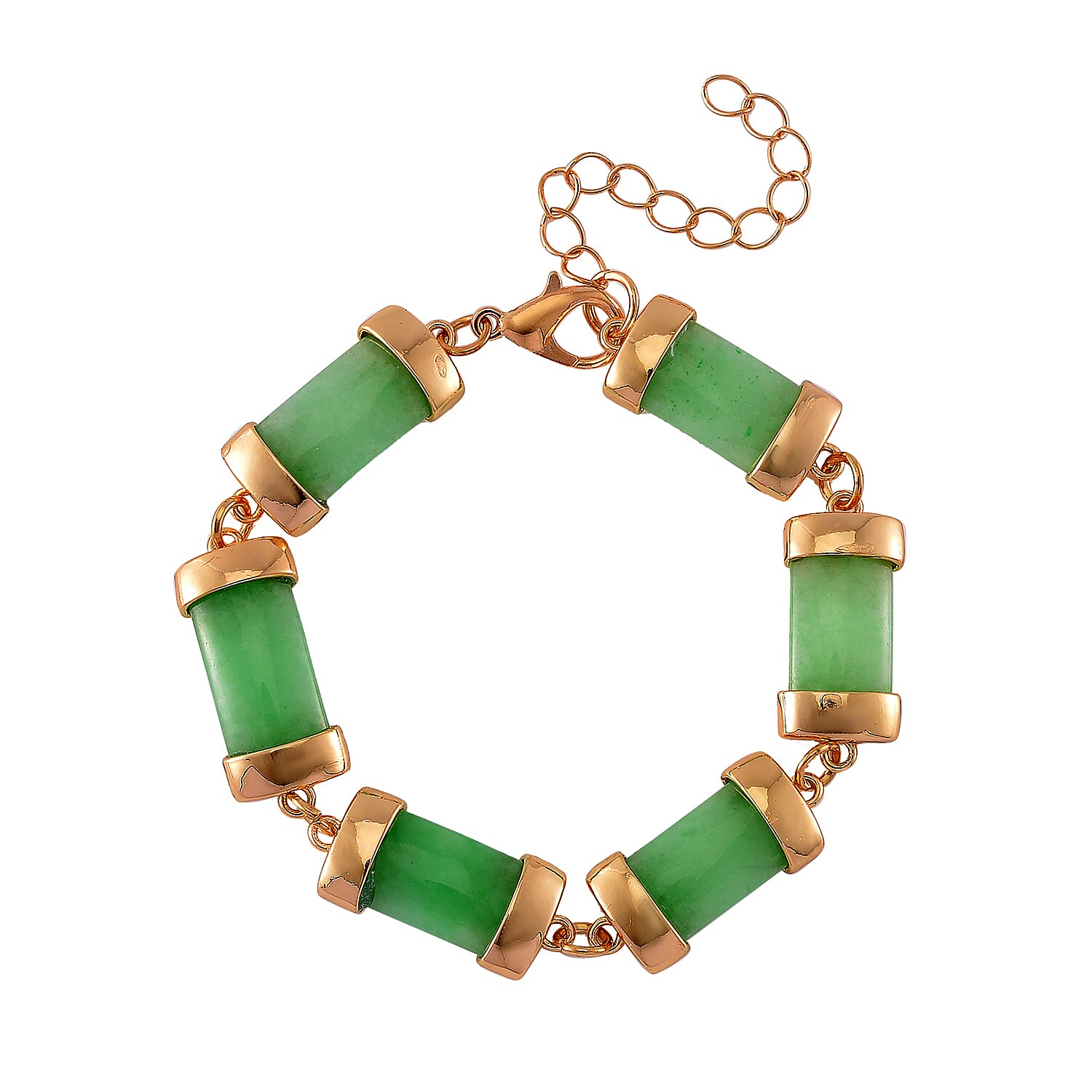 Karis Green Jade Bracelet in Silvertone (7-9In) 60.00 ctw