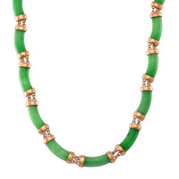 Karis Green Jade (D) 200.00 ctw Necklace in Rosetone 18 Inches