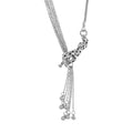 White Austrian Crystal Necklace (19-21 Inches) in Silvertone - Sticky add to cart bar