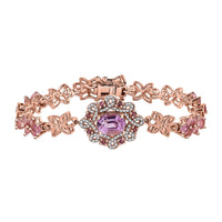 Patroke Kunzite, Multi Gemstone Enchanted Blossom Bracelet in 18K Vermeil RG Over Sterling Silver (6.50 In) 5.90 ctw