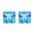 AAAA Swiss Blue Topaz Set of 2 (Sqr 7 mm) 3.50 ctw - Sticky add to cart bar