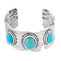Blue Howlite 30.00 ctw Cuff Bracelet in Silvertone (7.0 In) - Sticky add to cart bar