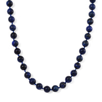 Blue Tiger's Eye (D) 250.00 ctw Beaded Necklace in Stainless Steel 18-20 Inches