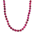 Fuchsia Tiger's Eye (D) 250.00 ctw Beaded Necklace in Stainless Steel 18-20 Inches - Sticky add to cart bar