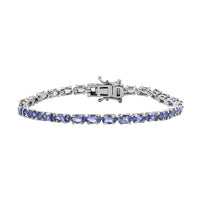 Tanzanite Bracelet in Rhodium Over Sterling Silver (6.50 In) 5.60 ctw