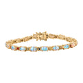 Premium Ethiopian Welo Opal, Multi Sapphire Tennies Bracelet in 18K Vermeil YG Over Sterling Silver (6.50 In) 6.10 ctw - Sticky add to cart bar