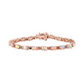 D'Joy Premium Ethiopian Welo Opal and Multi Sapphire 6.80 ctw Bloom Link Bracelet in 18K Vermeil Rose Gold Over Sterling Silver (7.25 In) - Sticky add to cart bar