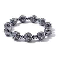 Terahertz 150.00 ctw Money Coin Carved Beaded Stretch Bracelet