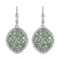 Tsavorite Garnet, White Zircon Earrings in Rhodium Over Sterling Silver 5.65 ctw - Sticky add to cart bar