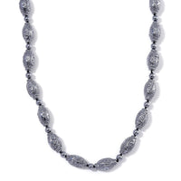 Terahertz Carved Beaded 350.00 ctw Necklace in Rhodium Over Sterling Silver 20 Inches