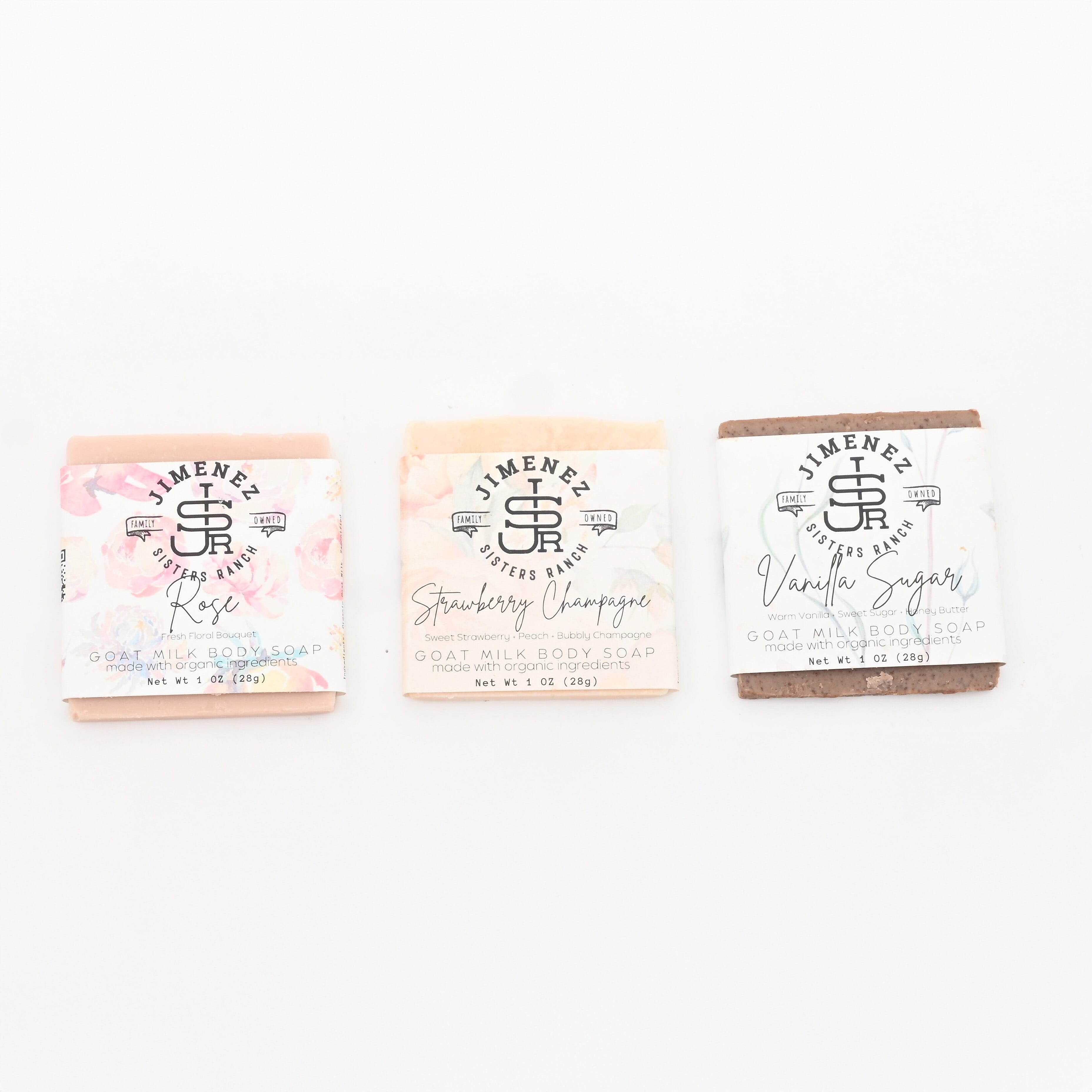 Jimenez Sisters Ranch Traditional Holiday- Goat Milk Bar Soap Sampler (1oz x6)