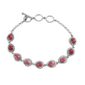 Karis Norwegian Thulite 9.10 ctw Toggle Clasp Bracelet in Platinum Bond (7.25 In) - Sticky add to cart bar