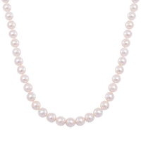 Edison Pearl Necklace (20 Inches) in Sterling Silver with Magnetic Clasp