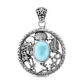 Bali Legacy Natural Green Larimar 6.75 ctw Seahorse Pendant without Chain in Sterling Silver - Sticky add to cart bar