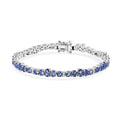 Tanzanite, Moissanite Sound Wave Bracelet in Rhodium Over Sterling Silver (6.50 In) 7.50 ctw - Sticky add to cart bar
