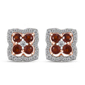 D'Joy Ceylon Hessonite Garnet and White Zircon 1.35 ctw Stud Earrings in 18K Vermeil Rose Gold Over Sterling Silver - Sticky add to cart bar