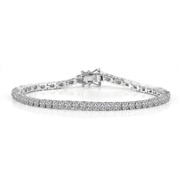 Luxuriant Diamond Lab Grown Diamond Line Bracelet 1 Row (Size - 6.5) in rhodium Sterling Silver , Silver Wt. 7.5 g (6.50 In) 3.00 ctw