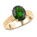 Certified & Appraised Luxoro 10K Yellow Gold AAA Chrome Diopside Solitaire Ring (Size 10.0) 2.65 ctw - Sticky add to cart bar