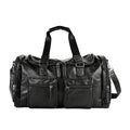 Faux Leather Double Pocket Duffel Bag - Sticky add to cart bar