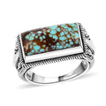 Artisan Crafted Blue Horizon Turquoise Solitaire Ring in Sterling Silver (Size 10.0) 5.30 ctw - Sticky add to cart bar