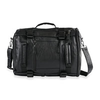 Black Multi-purpose Faux Leather Convertible Backpack