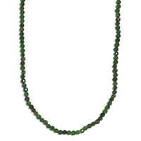 Chrome Diopside 62.00 ctw Beaded Necklace in Rhodium Over Sterling Silver 18 Inches