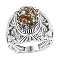 Premium Blue Horizon Turquoise Solitaire Ring in Black Oxidized Sterling Silver (Size 10.0) 6.10 ctw - Sticky add to cart bar