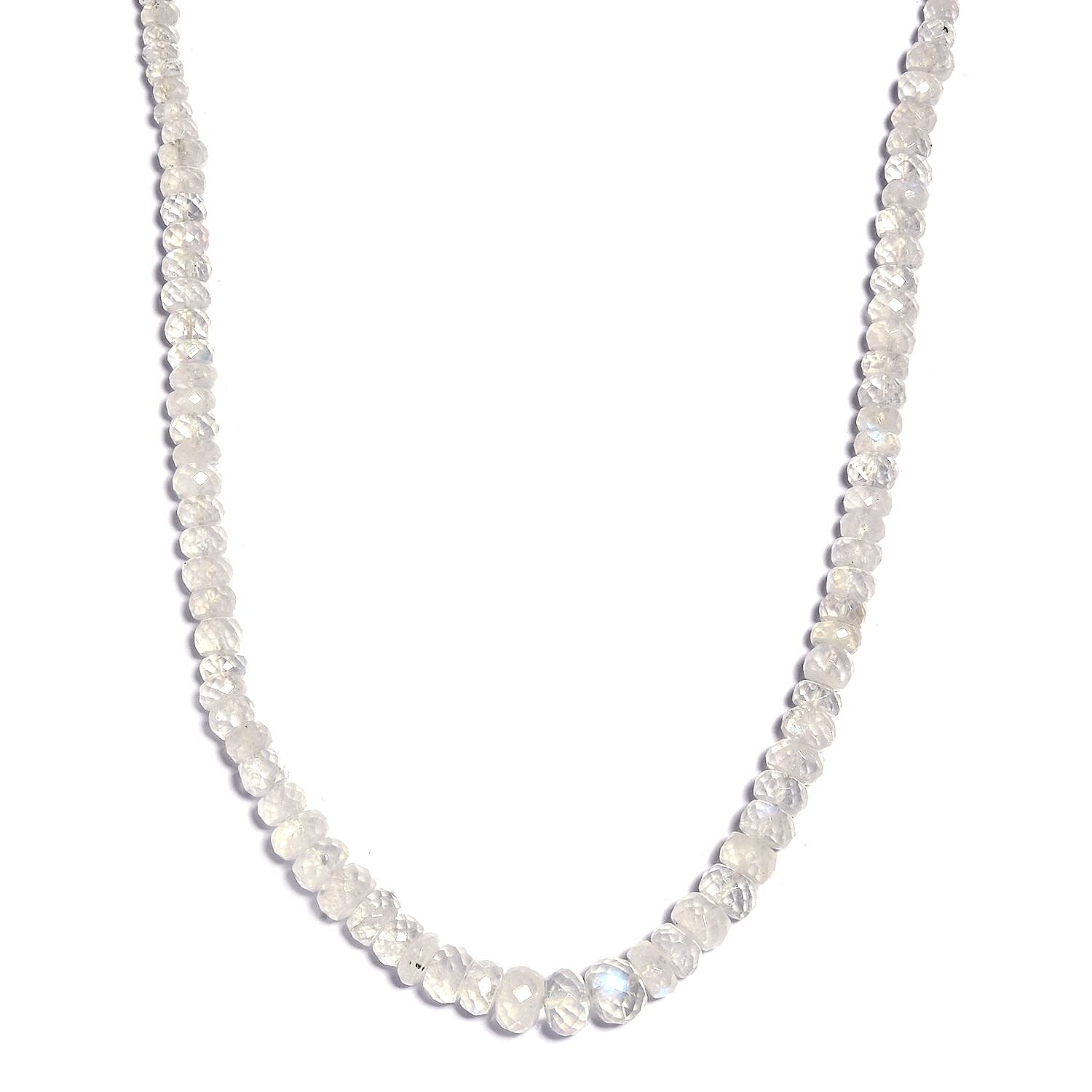 Rainbow Moonstone 85.00 ctw Beaded Necklace in 14K YG Over Sterling Silver 18-20 Inches