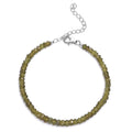 Vesuvianite 33.00 ctw Beaded Bracelet in Rhodium Over Sterling Silver (7.25 In) - Sticky add to cart bar