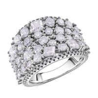 Doorbuster Moissanite Ring in Rhodium Over Sterling Silver (Size 10.0) 5.00 ctw