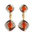 D'Joy AAA Buriti Fire Opal, Brown and White Zircon 1.35 ctw Phoenix Ember Earrings in 18K Vermeil Yellow Gold Over Sterling Silver - Sticky add to cart bar