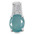 D'Joy Grandidierite and Moissanite 5.30 ctw Ocean Mist Pendant without Chain in Rhodium Over Sterling Silver - Sticky add to cart bar