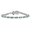 D'Joy Grandidierite and Moissanite 5.35 ctw Bracelet in Rhodium Over Sterling Silver (6.50 In) - Sticky add to cart bar