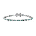 Grandidierite, Moissanite Bracelet in Rhodium Over Sterling Silver (7.25 In) 6.10 ctw - Sticky add to cart bar