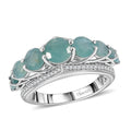 Grandidierite, White Zircon Ring in Rhodium Over Sterling Silver (Size 10.0) 3.65 ctw - Sticky add to cart bar